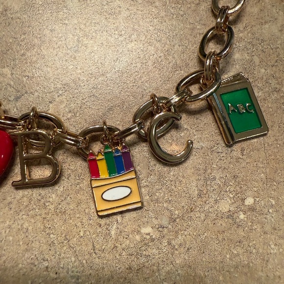 True to Form Teacher Alphabet Charm Necklace and Earring Set - Picture 3 of 6